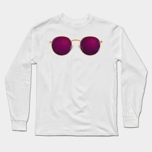 Vintage Round Dark Pink Sunglasses Long Sleeve T-Shirt